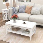 ChooChoo Rectangular Coffee Table with Storage Shelf
