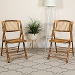 Bamboo Folding Chairs - Set of 4