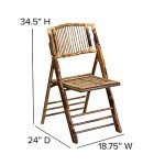 Bamboo Folding Chairs - Set of 4