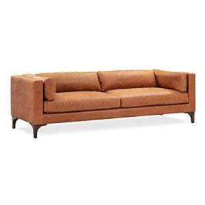 Cognac Tan Leather Argan 93" Sofa by POLY & BARK