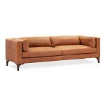 Cognac Tan Leather Argan 93" Sofa by POLY & BARK