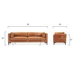 Cognac Tan Leather Argan 93" Sofa by POLY & BARK