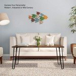 Modern Woodgrain Coffee Table with Hairpin Legs