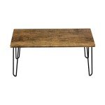 Modern Woodgrain Coffee Table with Hairpin Legs