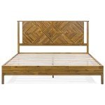 Ethan Deluxe Rustic King Bed Frame with Headboard