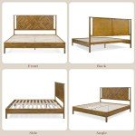 Ethan Deluxe Rustic King Bed Frame with Headboard