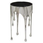 Silver Aluminum Fusion Design Accent Table 16