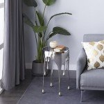 Silver Aluminum Fusion Design Accent Table 16