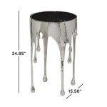 Silver Aluminum Fusion Design Accent Table 16