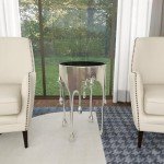 Silver Aluminum Fusion Design Accent Table 16