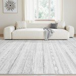 Fluffy 5x7 Moroccan Boho Area Rug in Cream Grey