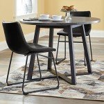 Modern Black Faux Leather Dining Chairs - Set of 2