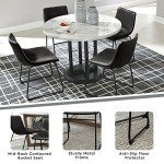 Modern Black Faux Leather Dining Chairs - Set of 2