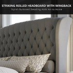 Velvet King Size Platform Bed Frame with Headboard