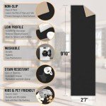 Black Solid Design Runner Rug, 80 cm x 300 cm