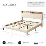 HAOARA King Size Wooden Bed Frame with Storage