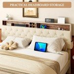 HAOARA King Size Wooden Bed Frame with Storage