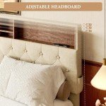 HAOARA King Size Wooden Bed Frame with Storage