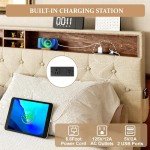 HAOARA King Size Wooden Bed Frame with Storage