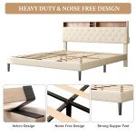 HAOARA King Size Wooden Bed Frame with Storage