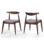 Francie Fabric Dining Chairs, Dark Beige & Walnut, 2 Pack