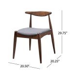 Francie Fabric Dining Chairs, Dark Beige & Walnut, 2 Pack
