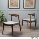 Francie Fabric Dining Chairs, Dark Beige & Walnut, 2 Pack