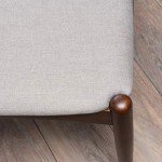 Francie Fabric Dining Chairs, Dark Beige & Walnut, 2 Pack