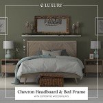 Chevron Wooden Bed Frame with Headboard - California King