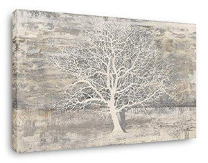 Abstract Winter Tree Canvas Wall Art for Home
