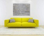 Abstract Winter Tree Canvas Wall Art for Home