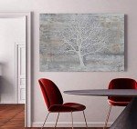 Abstract Winter Tree Canvas Wall Art for Home