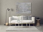Abstract Winter Tree Canvas Wall Art for Home
