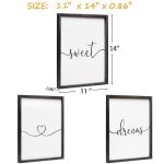 Set of 3 Black "Sweet Dreams" Wall Panels