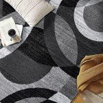 Modern Abstract Circle Area Rug – Gray 5' x 7