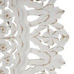 Deco 79 Wood Floral Handmade Home Wall Decor Intricately Carved Mandala Wall Sculpture, Wall Art 35" x 2" x 35", White