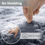 Thick Fluffy Dark Grey 8x10 Area Rug