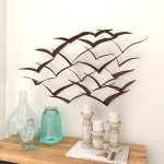 Metal Bird Themed Wall Sculpture by Deco 79