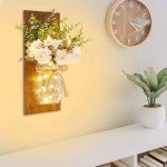 Rustic Mason Jar Wall Sconces with Fairy Lights