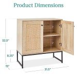 2-Door Rattan Storage Cabinet for Home Use