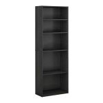 Furinno JAYA Home 5-Shelf Bookcase in Black