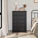 Elegant 5-Drawer Sonoma Bedroom Chest in Black