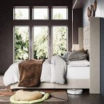 Cream Velvet Queen Bed Frame with Tall Headboard