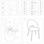 Beige Velvet Dining Chairs with Metal Legs - Set of 2