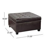 Alexandria Bonded Leather Storage Ottoman - Marbled Brown