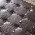 Alexandria Bonded Leather Storage Ottoman - Marbled Brown