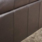 Alexandria Bonded Leather Storage Ottoman - Marbled Brown