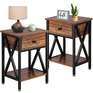 Modern Nightstands Set of 2 with Storage