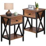 Modern Nightstands Set of 2 with Storage