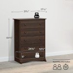 Fremont 5-Drawer Chest in Espresso Brown